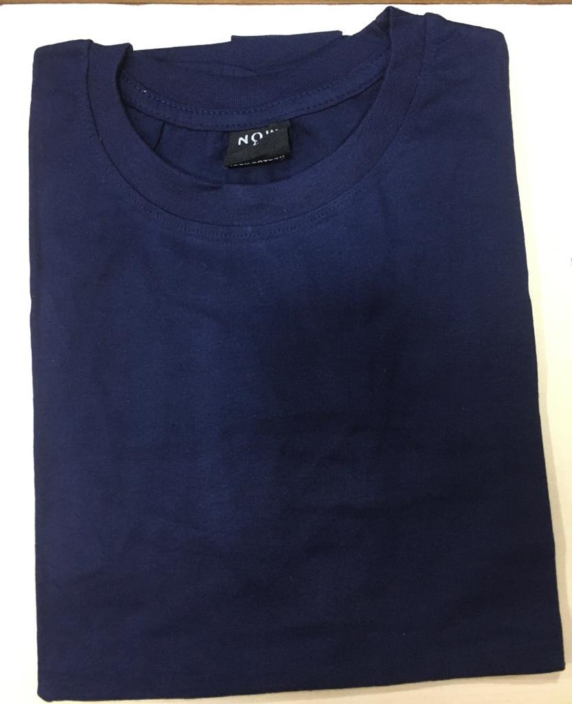 Navy Blue-Now Round neck Cotton T-shirt