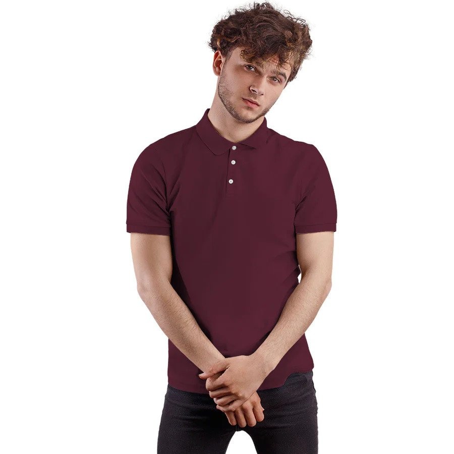 Maroon- Polo T-Shirt – Cotton PQ