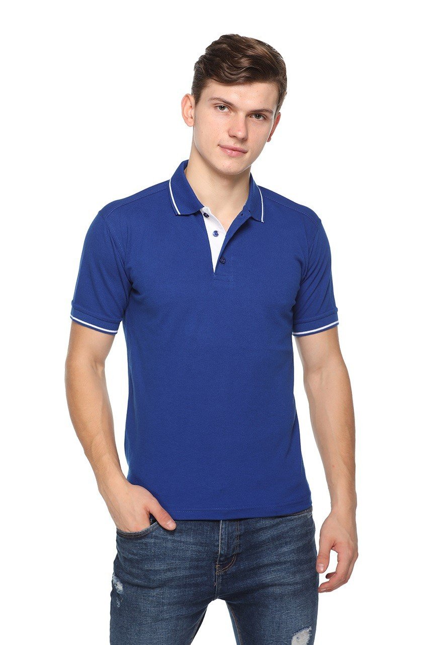 Pikmee Highline Royal blue Polo T-shirt Single Tipped