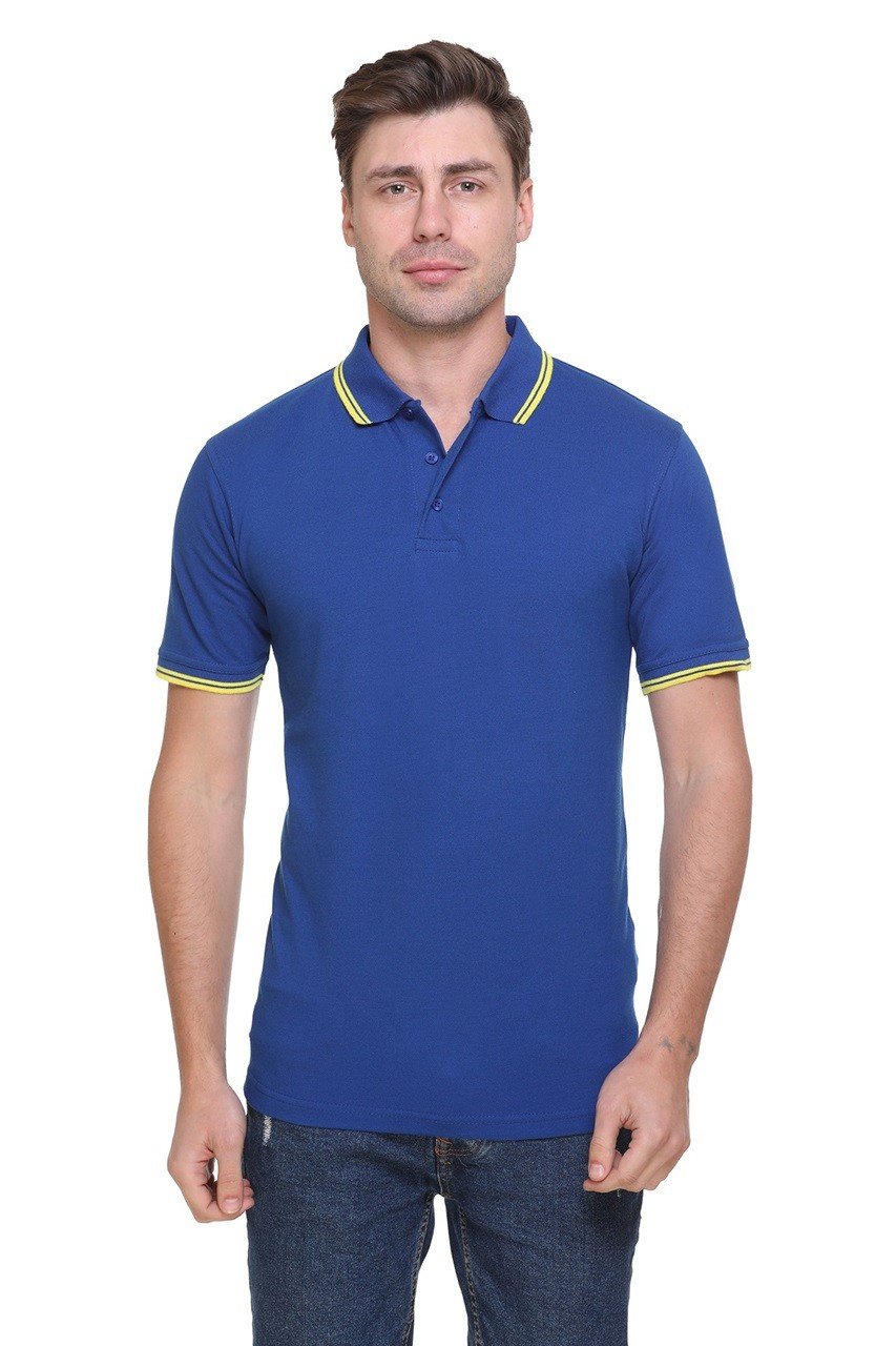 Royal Blue-Tipline Polo T-shirt Double Tipped