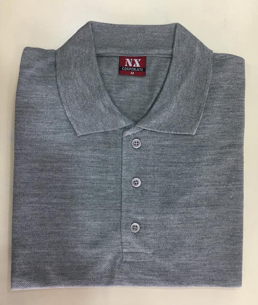 Grey-Corporate Polo neck T-Shirt