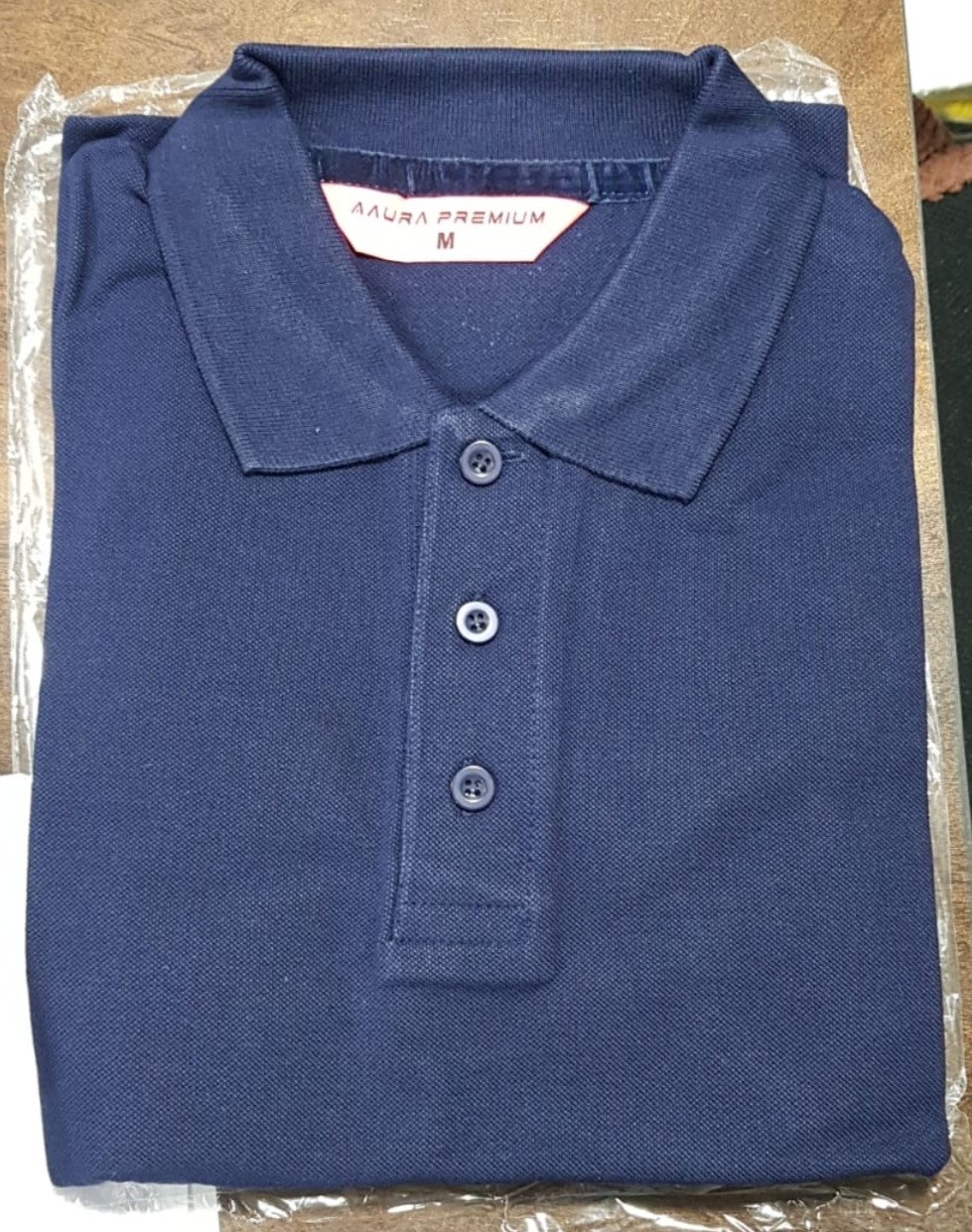 Navy Blue-Aura Premium Polo neck T-Shirt supplier - 280 Gsm