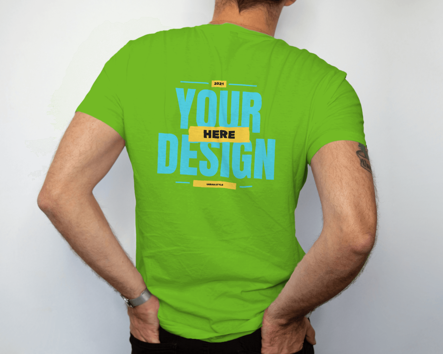 Parrot Green-Men's Customized Back print T-shirt