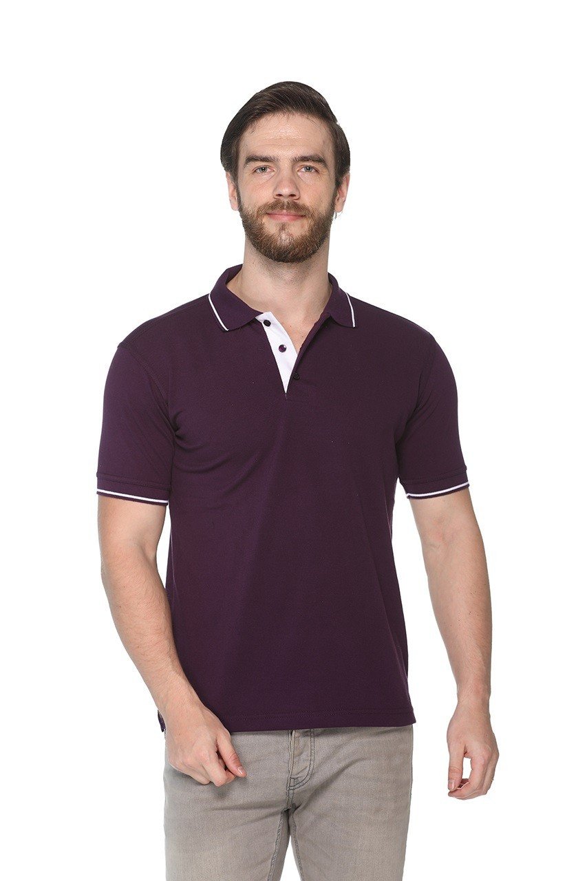 Coffee-Pikmee Highline Single Tipped  Polo T-shirt