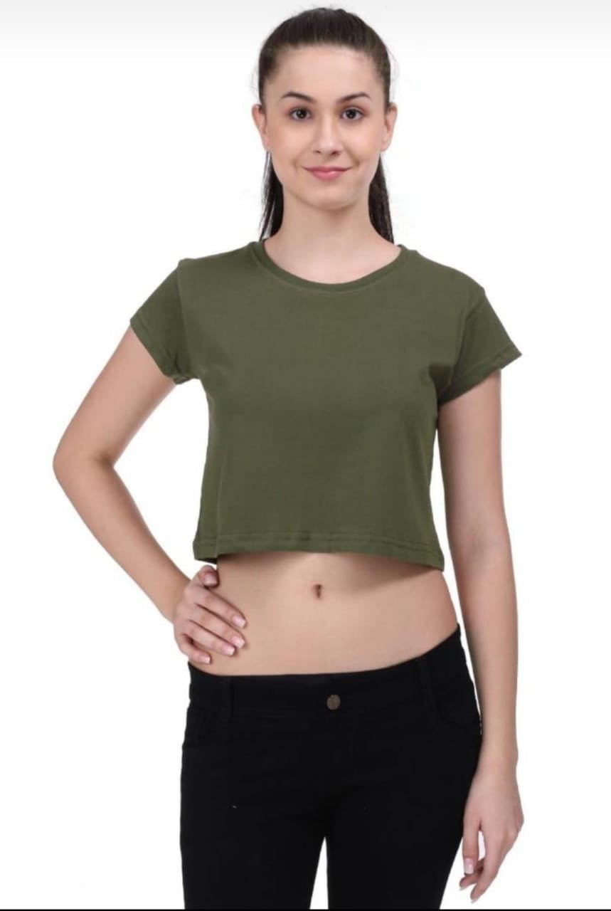 Olive Green-Women's Crop Top Manufacturer