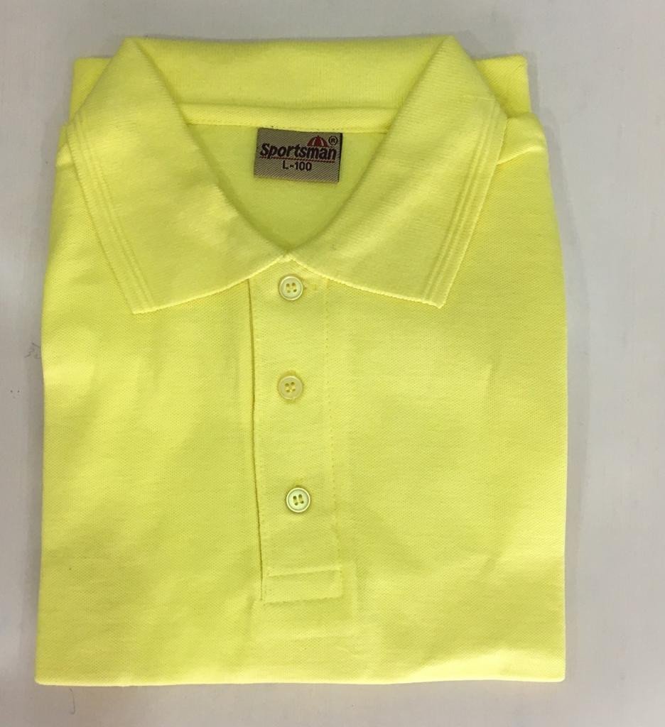Lemon Yellow-Sportsman Polo neck T-Shirt supplier - 230 Gsm