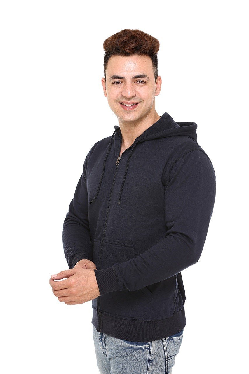 Navy Blue-Polaris Zipper Hoodie