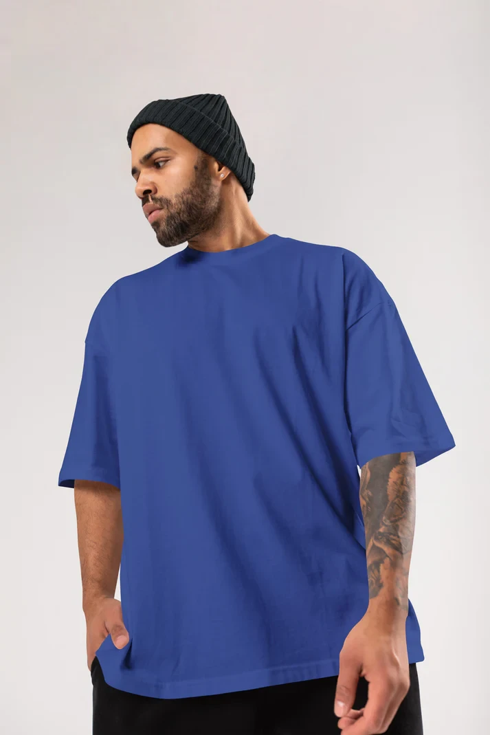 Royal Blue-French Terry cotton Oversize T-Shirt Manufacturer