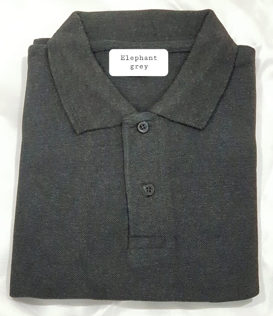 Charcoal Grey-Sports Club 260 GSM Cotton Polo neck T-Shirt