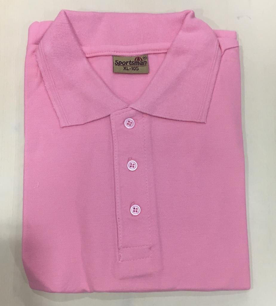 Pink-Sportsman Polo neck T-Shirt supplier - 230 Gsm