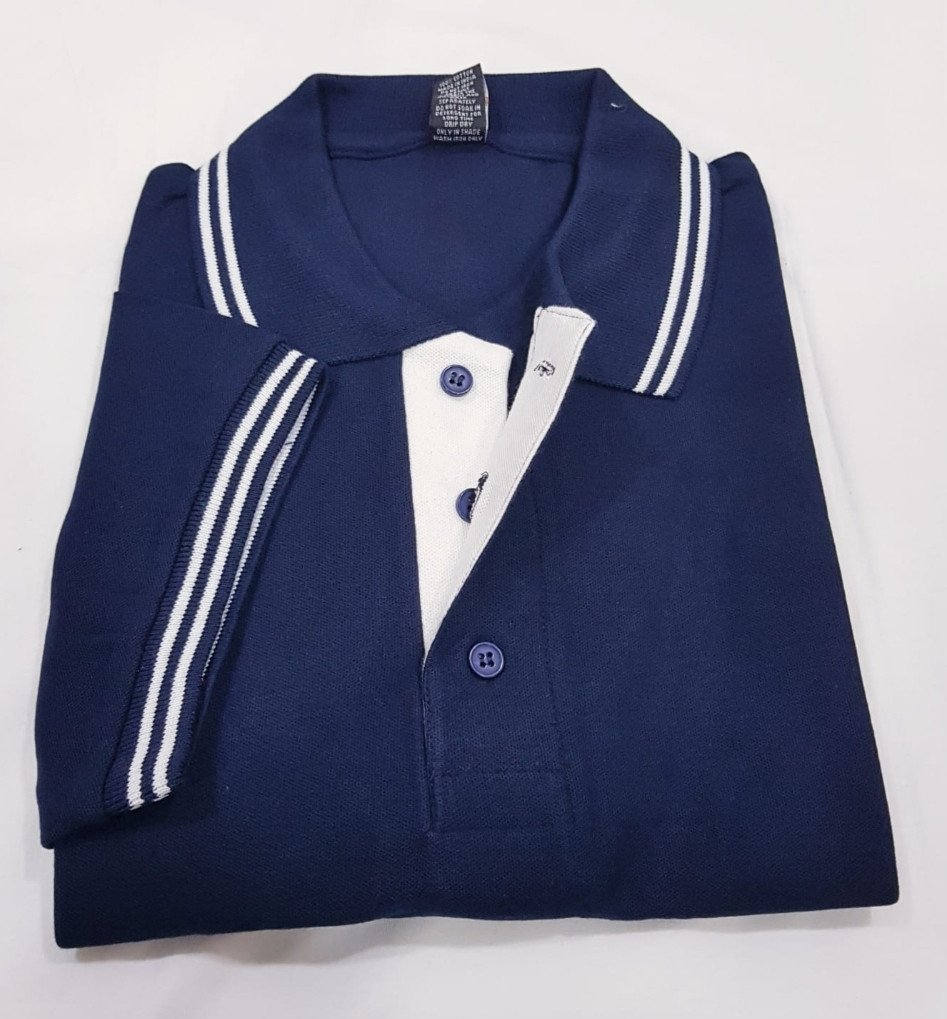 Navy Blue-Chrome Double-Tipping 230 GSM Cotton T-Shirt