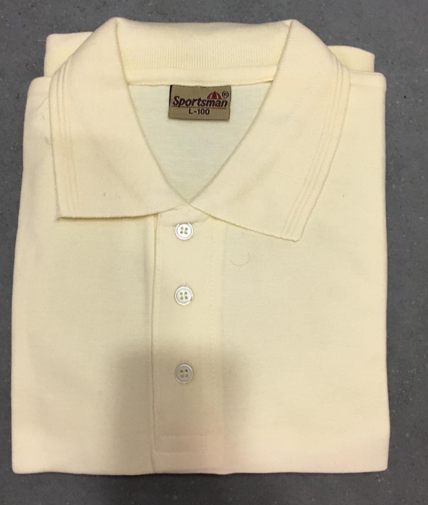 Off white-Sportsman Polo neck T-Shirt supplier - 230 Gsm