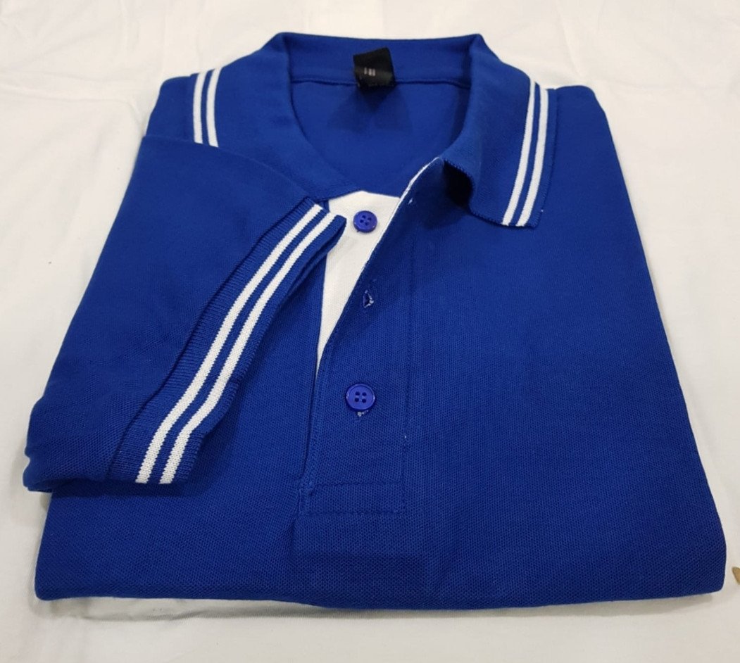 Royal Blue-Chrome Double-Tipping 230 GSM Cotton T-Shirt