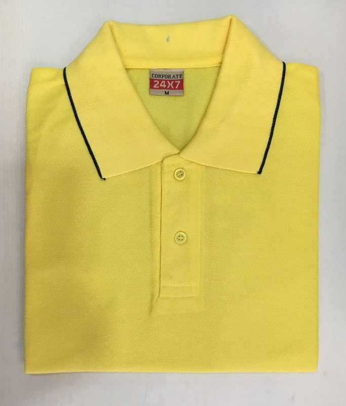 Yellow-Corporate Polo neck T-Shirt (Tipping)