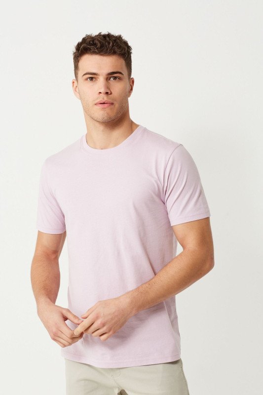 Peach-Men's Plain T-shirt