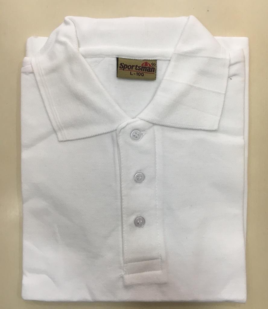 White-Sportsman Polo neck T-Shirt supplier - 230 Gsm