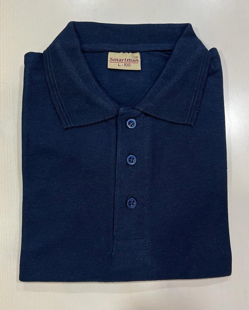 Navy Blue-Sportsman Polo neck T-Shirt supplier - 230 Gsm