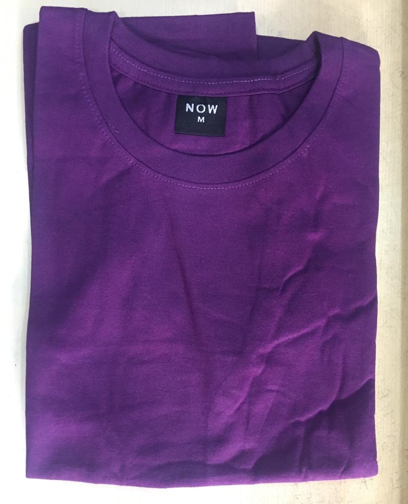 Purple-Now Round neck Cotton T-shirt