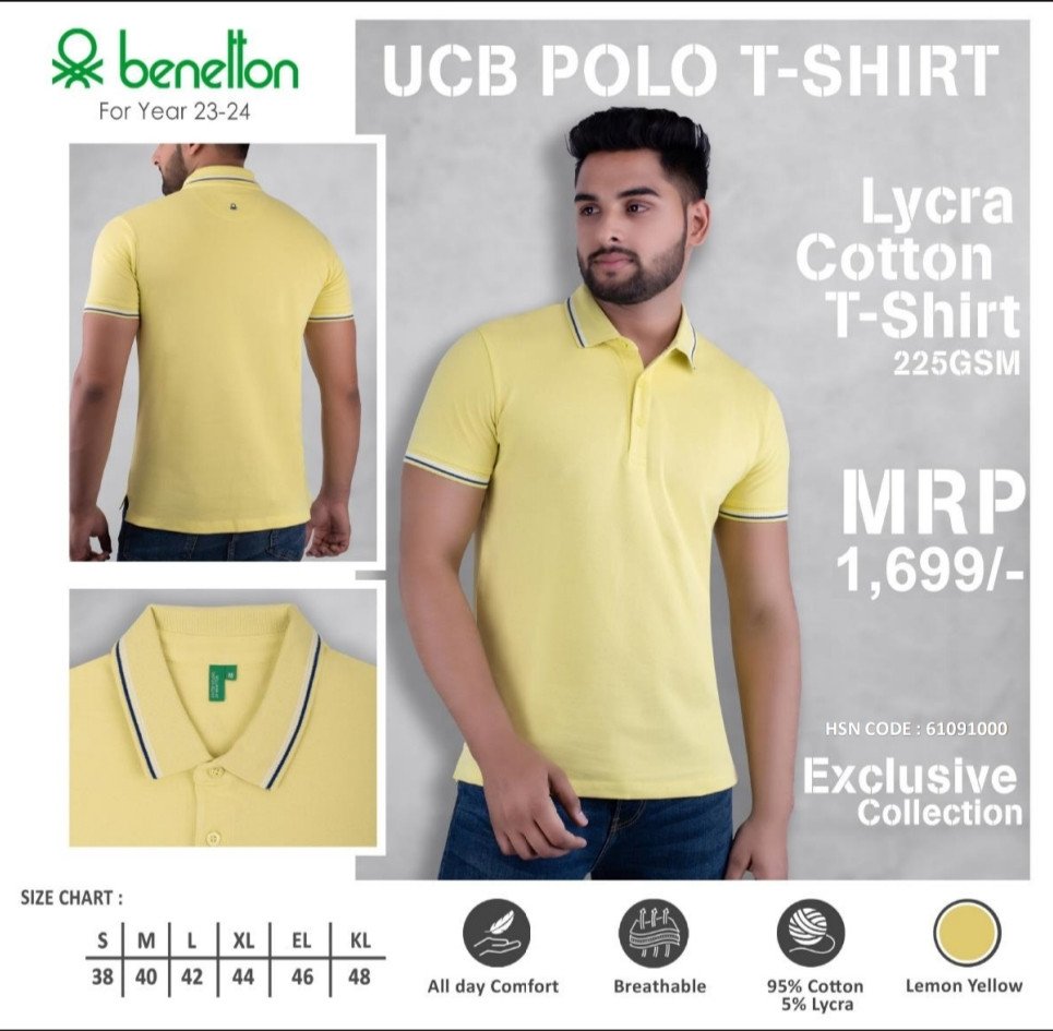 Yellow-Ucb Polo Neck T-Shirt