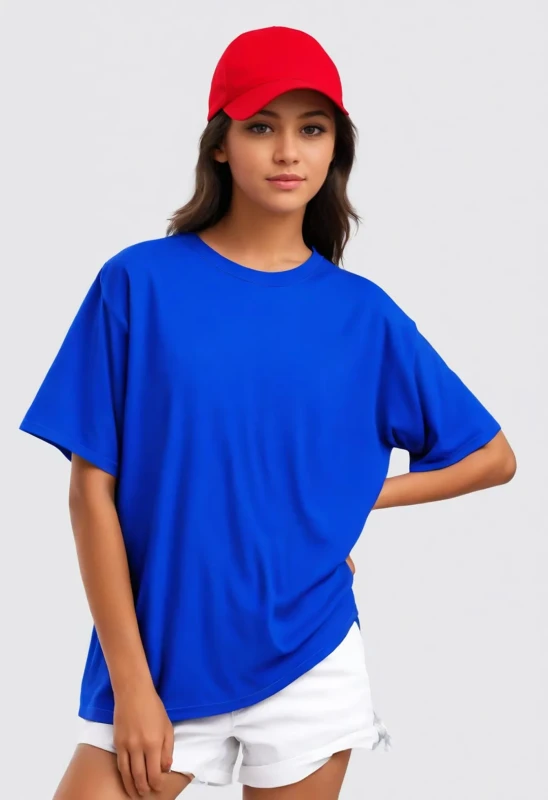 Royal Blue-Women's cotton Oversize T-Shirt Manufacturer