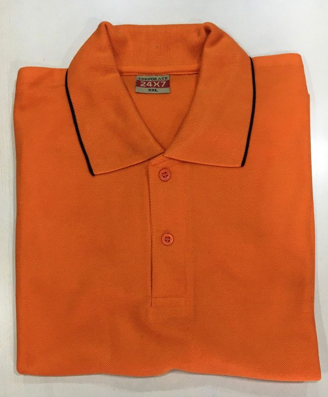 Orange-Corporate Polo neck T-Shirt (Tipping)