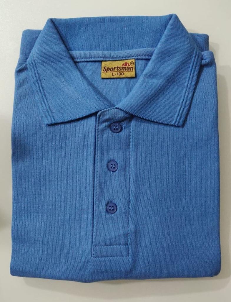 Aqua Blue-Sportsman Polo neck T-Shirt supplier - 230 Gsm