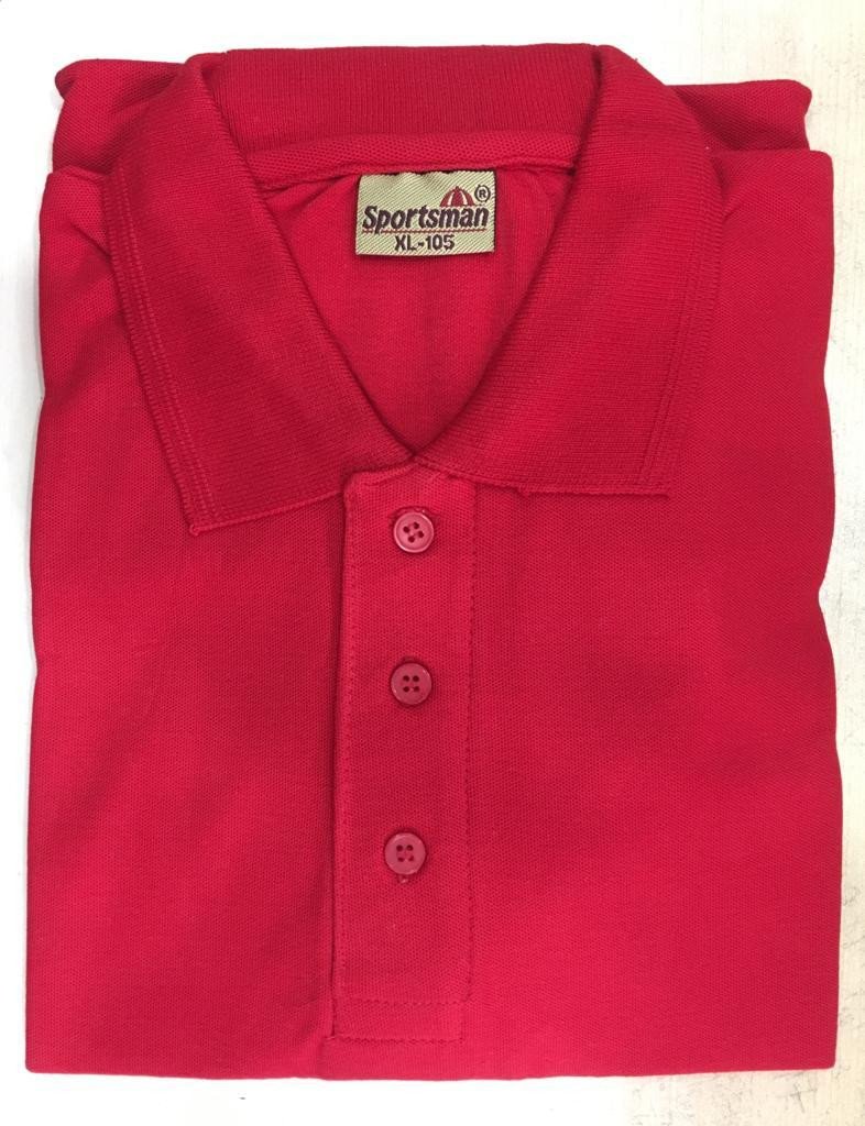 Red-Sportsman Polo neck T-Shirt supplier - 230 Gsm