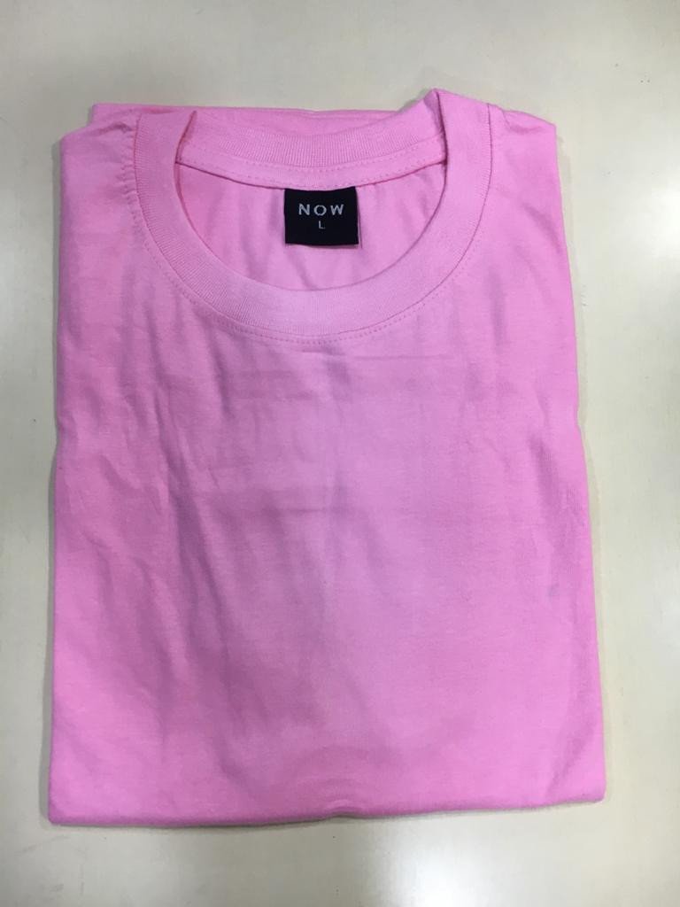 Pink-Now Round neck Cotton T-shirt