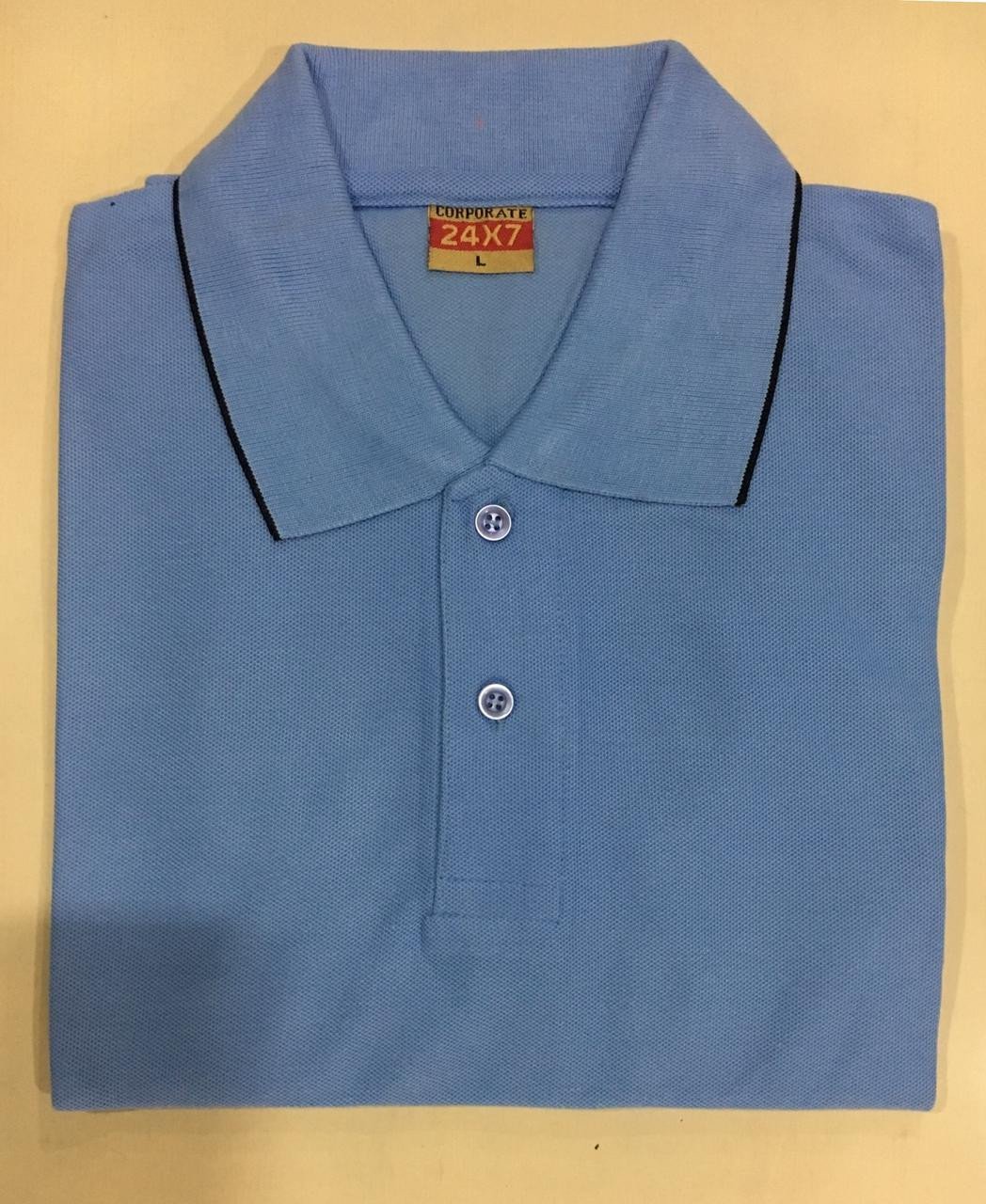 Mint Blue-Corporate Polo neck T-Shirt (Tipping)