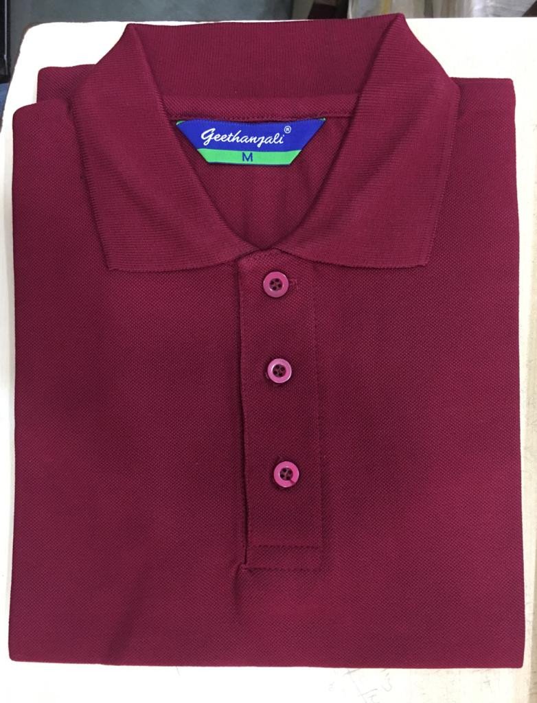 Maroon-Geethanjali Polo Neck T shirt