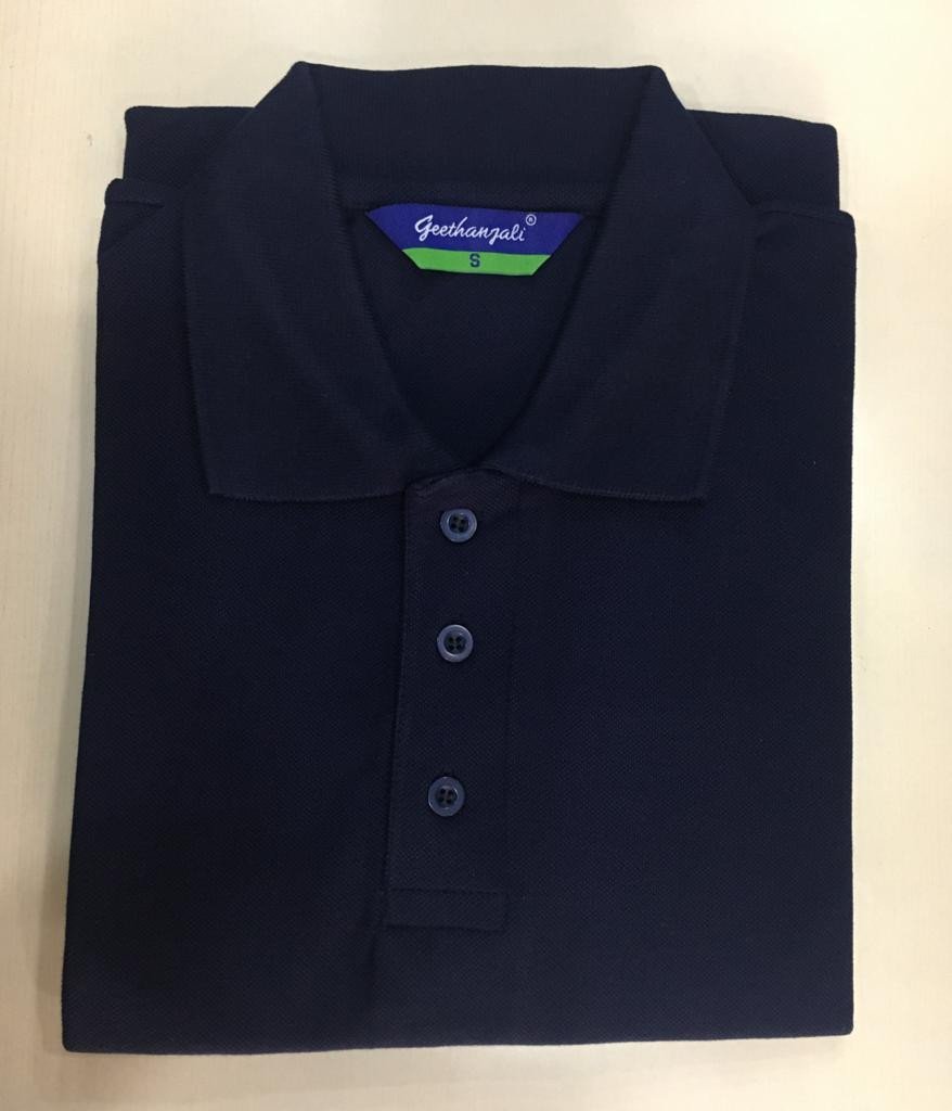 Navy Blue-Geethanjali Polo Neck T shirt