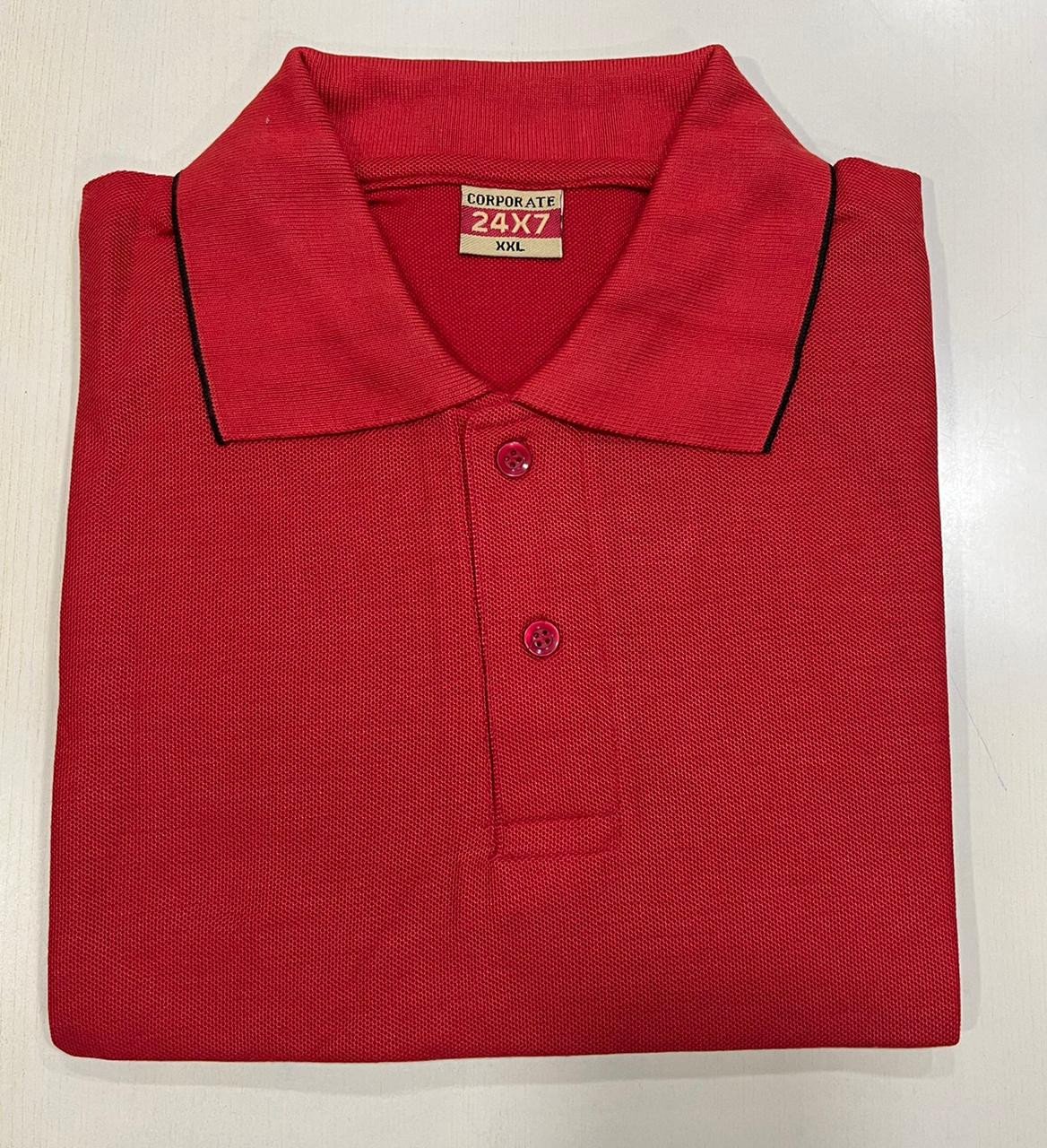Red-Corporate Polo neck T-Shirt (Tipping)
