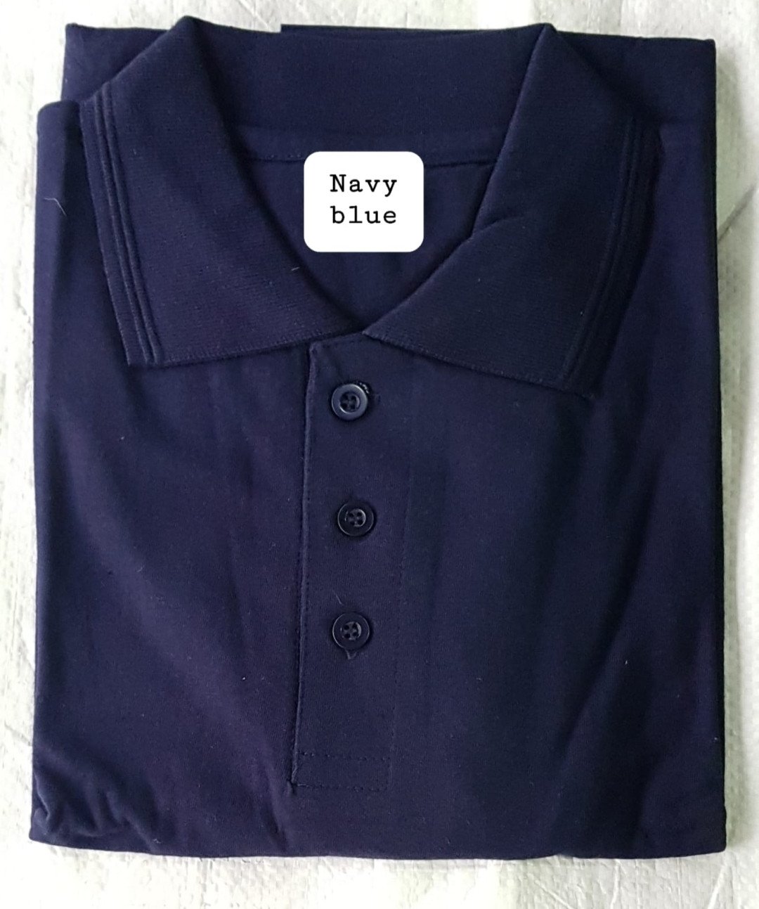 Navy Blue-Sports Club 260 GSM Cotton Polo neck T-Shirt