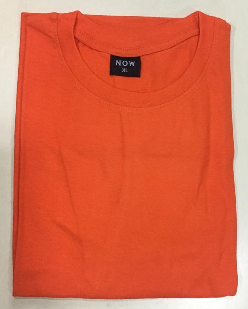 Orange-Now Round neck Cotton T-shirt